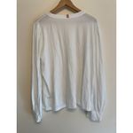 Lunya Women XL Long Sleeve Shirt Sleep Pajama Organic Cotton White Flaw‎ READ Photo 3