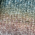 Vintage Pastel Ombre Hand Knit Cardigan Chunky Cropped Sweater Rainbow Cozy Yellow Size L Photo 7