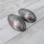 Vintage Clip On Earrings Extra Large Chunky Gray 3D Statement Photo 4