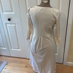 Orvis  Cream crew neck 3/4 sleeve textured detail 
Cotton dress Photo 6
