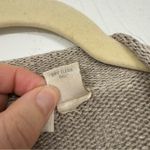 J Jill Beige Linen Open Knit Kangaroo Pocket Sweater Long Sleeve L Lagenlook Tan Size L Photo 4