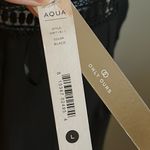 AQUA New  Little Black Midi Dress with Flounce Ruffle Hem Lace Crochet Inlay Photo 10