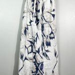 Bellambia White Blue Floral Linen Halter Neck Relaxed Fit Summer Dress Small S Multiple Photo 4