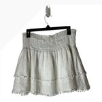 Apiece Apart Skirt Women Medium White Cotton Analisa A Line Mini Pom Pom Tiered Photo 1