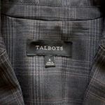 Talbots  Women Gray Plaid Button Front Wool Blend Lightweight Blazer Jacket Sz 6 Photo 1