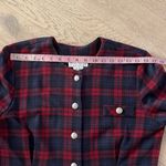 Vintage Miss Dorby Plaid Dress | Red Navy Button Midi Shift Dress | 80s Retro Size 12 Photo 5