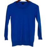 J.Crew  Soft Merino Wool Long Sleeve Crew Neck Sweater Cardigan XS Royal Blue Photo 0