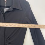 NWT CIEBON Jennifer Black Collared Ruched Button Front Midi Shirt Dress Sz Small Photo 11
