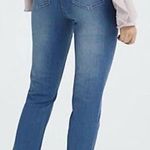 Peace Love World  Girlfriend Jeans Front Slit Straight Medium Wash Womens Size 28 Photo 1