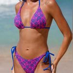 Berlook Rose Jacquard Bikini Top & Tie Bottom Pink Photo 4