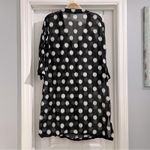 Talbots  Women’s Black Polka Dot Silk Swim Cover Up Size Small Photo 1