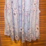 Elena Baldi Blue Silk Blend Floral Tiered Maxi Dress Sz Medium NWT Purple Photo 3