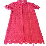 Umgee USA NWT Pink Floral Lace Mini Dress Short Sleeve Shirt Dress Womens Small Photo 7