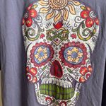 Woman's Purple Graphic Dia De Los Muertos Sugar Skull T Photo 3