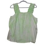 Umgee Tie Dye Crop Top Ruffle Straps Green White Size LARGE New NWT Photo 1