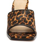 Schutz Womens LIZAH Square Toe Leopard Calf Hair Block Heel Sandals Shoes 7.5M Photo 3