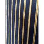ZARA Striped Pencil Skirt Navy Blue Gold Womens Size Medium Stretch Business Photo 2