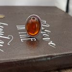 Handmade Vintage 1970s Glass Cabochon Adjustable Ring | Boho Retro Jewelry Photo 0