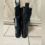 Tory Burch  Leather Animal Print Black Moto Boots Size 8.5 Photo 9