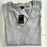 Torrid NWT  Everyday Soft Pointelle V Neck pullover sweater in dapple gray 1X Photo 0