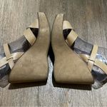 Kork-Ease  Suede Leather Open Toe Slide Platform Shoes Wedge Sandal Tan‎ Sz 9 Photo 6