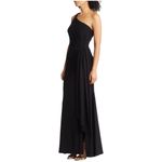 Vince Camuto Black One-Shoulder Pleated Waist Gown 6 NWOT Photo 4
