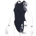 Women Back Cross Knit Bodycon O-Neck Top Photo 4