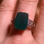 Verde Onyx Stainless Steel Solitaire Ring (Size 10) Photo 0