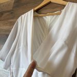 Altar'd State White Faux Wrap V-neck Ruffle Mini Dress Belt Tie Women’s Large Photo 6