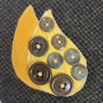 Button and Beads Womens Crossbody Bag One Size Black Yellow Handmade NEW Photo 2