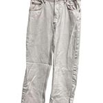 ZARA DHK Jeans Women's Size 6 28 Off White Button Fly Straight Leg Raw Hem Photo 0