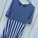 Matilda Jane  Patriotic Striped Blue Cream Shortsleeved Maxi Dress Shortsleeved S Photo 0