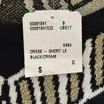 Forever 21 NWT  Black Cream Gold Metallic Yarn Fitted Sweater Dress Size Small Photo 6