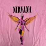 Hot Topic Pink Nirvana Band T-Shirt Unisex In Utero 1993 Tour Cities Reprint Grunge XL Photo 3