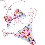 XXL light pink colorful butterfly string bikini Photo 0