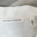 Victoria's Secret Victoria’s‎ Secret Vintage Jacquard Satin Pajama Top Ivory Medium Button Photo 8