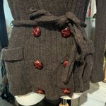 Marc Jacobs Lambs Wool Dark Brown Knitwear Cardigan with leather buttons size M Photo 2