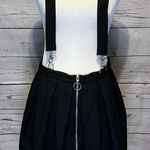 Hot Topic  Black Suspender Skater Skirt Size Medium with Front Zipper Photo 0