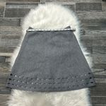 Elie Tahari Gray Laser Cut Wool Skirt Photo 3