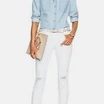 MOTHER Denim Jeans Looker Ankle Fray Little Miss Innocent White- Size 25 Photo 0