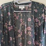 American Eagle  Dark Sage Floral Oversized Kimono Photo 1