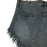 One Teaspoon 4040 Skirt With Low Waist & Raw Hem Size 27 black Denim button fly Photo 11