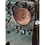 Coldwater Creek Vintage 90s  Jacket Womens Small Teal Floral Glitter Made In USA Photo 2