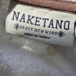 Naketano  Sz Med‎ Sweatshirt Lemon Pattern Pullover Stretch Cream Scoop Neck Gray Photo 7