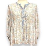 easel Los Angeles Boho Babydoll Sheer Oversized Peasant Top Small Photo 2