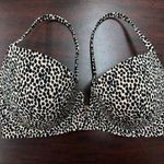 Shade & Shore  Leopard Print V-Wire Bikini Top Size 34D Photo 0