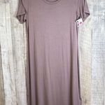 Daily Ritual Small Rosewood Color Crewneck Short Sleeve Dress New Photo 0