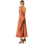 Anthropologie Line + Dot Loulou Satin Slip Midi Dress Medium Rust Quiet Luxury Photo 14