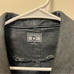 Converse  Y2K Washed Black Denim One Star  Jean Jacket Women’s Cropped Snap Front Photo 3
