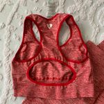 women's best Women’s S/M  Red Heathered Sports Bra & Seamless Leggings Set Photo 4